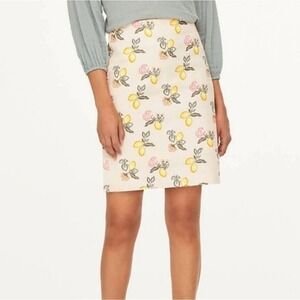 Loft Lemon Floral Pencil Career‎ Academia Skirt Size 10 New